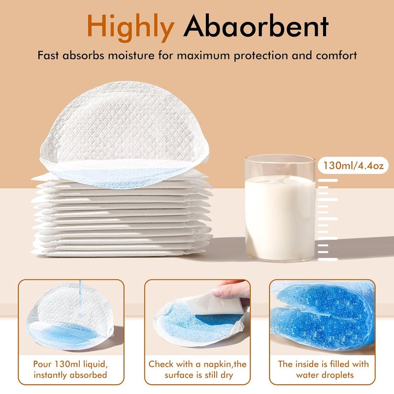NCVI Disposable Nursing Pads, Breastfeeding Pads for Leaking Milk, Stay Dry & Ultra Absorbent, Breast Pads with Leak-Proof Design, Nipple Pads Thin and Soft, 80 Count - Image 2